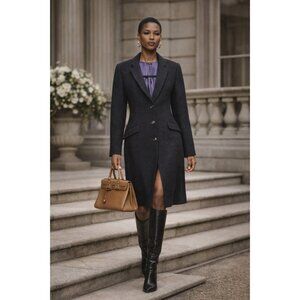 J Mclaughlin Wool Blend Fitted Blazer Jacket Womens Size 8 Purple Lined